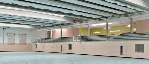 Akustikelemente in Sporthalle