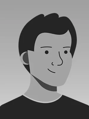 Portrait d'un employé masculin de Woodwork en noir et blanc.