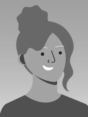 Illustratives schwarzweisses Platzhalter-Portrait einer weiblichen Woodwork-Mitarbeiterin